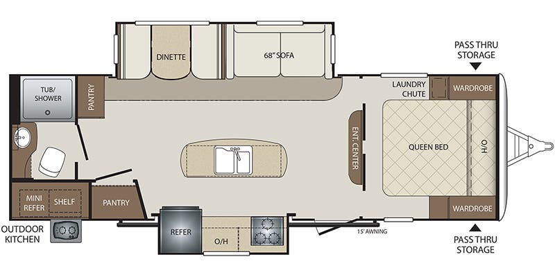 Wanderer - 30ft 2-slide Roomy couples/small family suite. Sleeps 5, Dry camping friendly